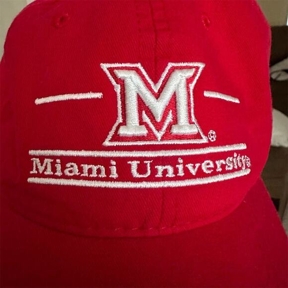 Miami University RedHawks Red Adjustable Strapback Hat - Picture 3 of 10